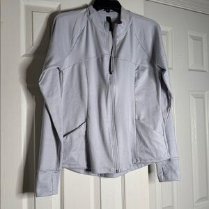 Kyodan Active Pullover Long Sleeve Women's L Gray full Zip Mock Collar Base Lay